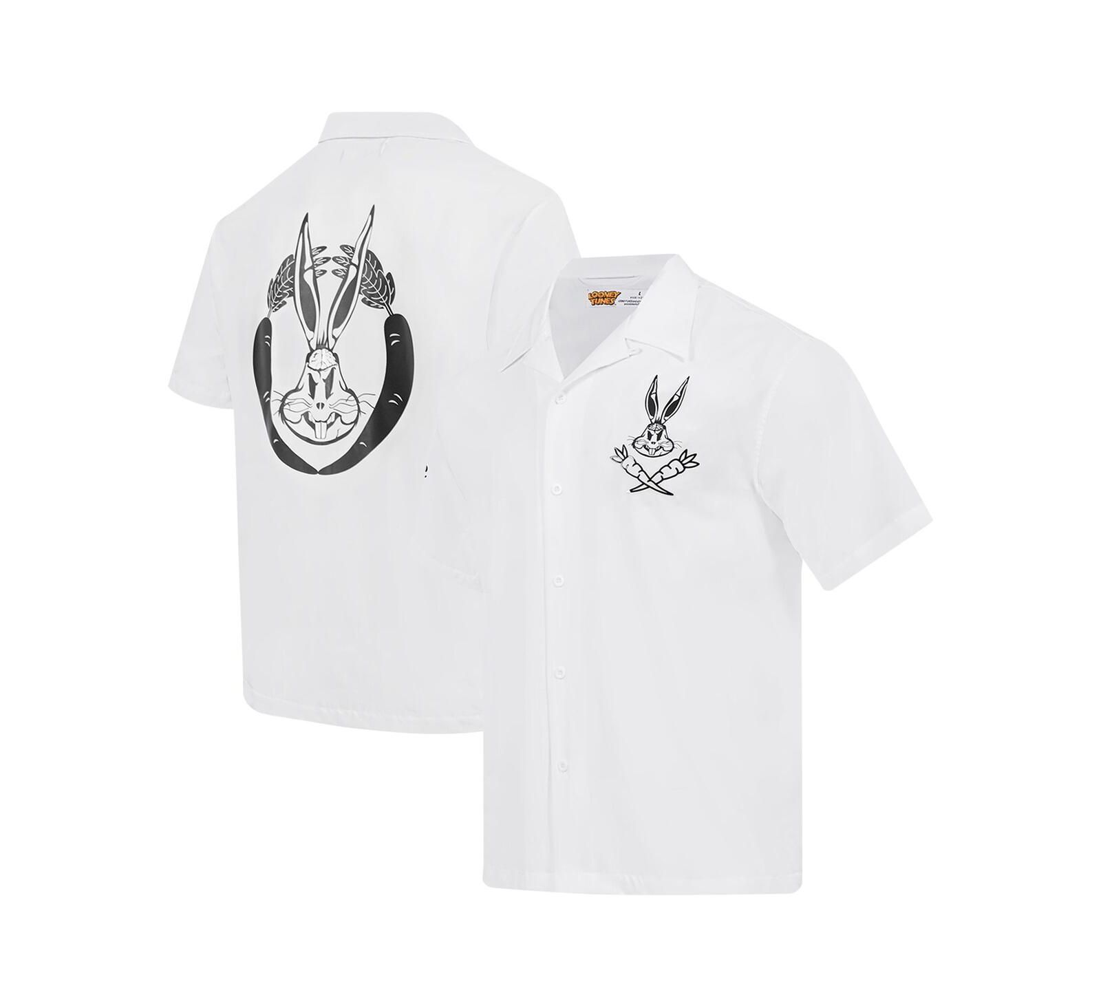 Мужская рубашка Freeze Max White Looney Tunes Bugs Bunny Melted Skeleton Button-Up