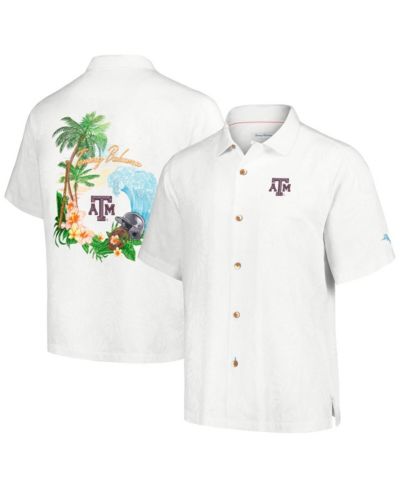 Tommy Bahama Мужская белая футболка-рубашка Texas A&M Aggies Castaway Game Camp