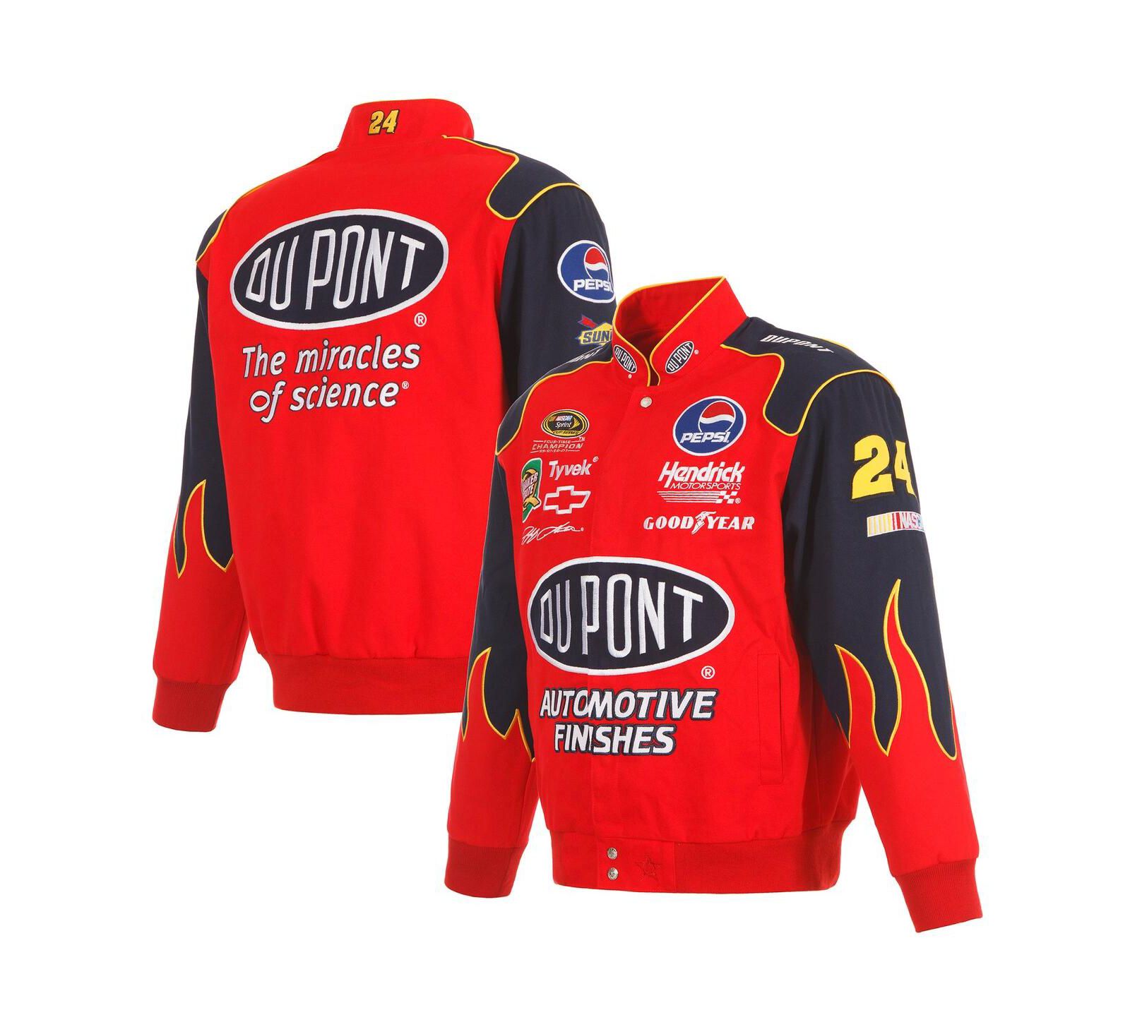 JH Design Men's Red Jeff Gordon DuPont Twill Driver Uniform Full-Snap Jacket