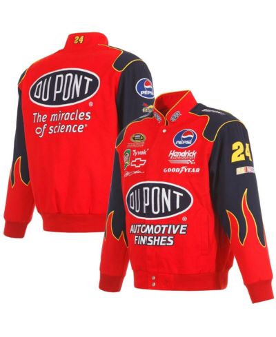 JH Design Men's Red Jeff Gordon DuPont Twill Driver Uniform Full-Snap Jacket