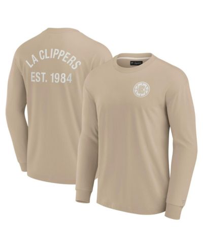 Fanatics Signature Men's and Women's Khaki LA Clippers Elements Super Soft Long Sleeve T-Shirt