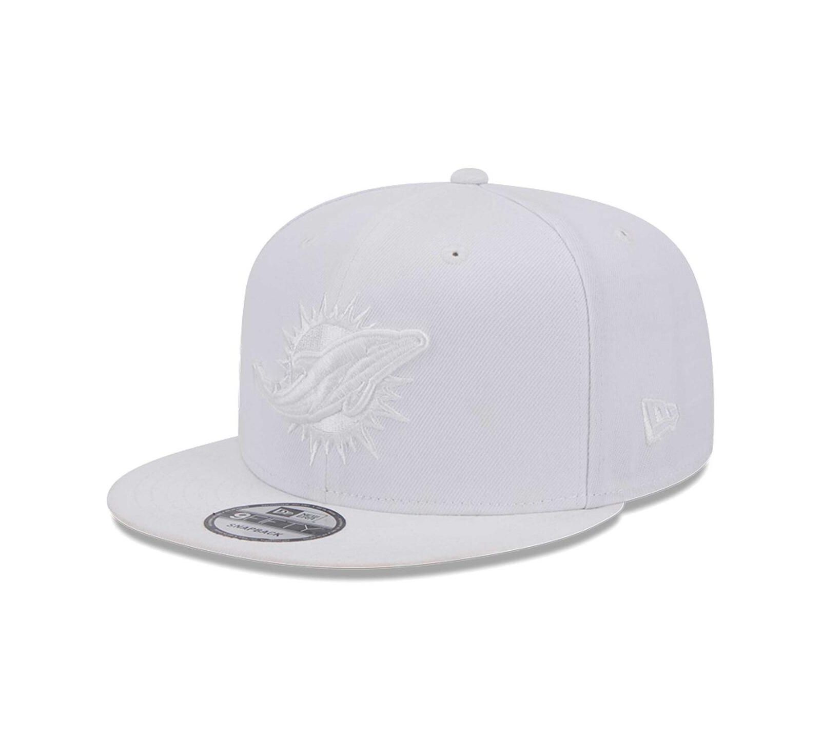 Мужская кепка New Era Miami Dolphins Main White on White 9FIFTY Snapback