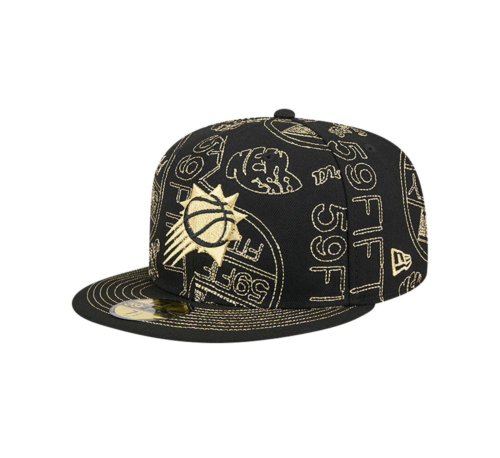 New Era Men's Black Phoenix Suns 59FIFTY Day Allover Print Stencil Fitted Hat