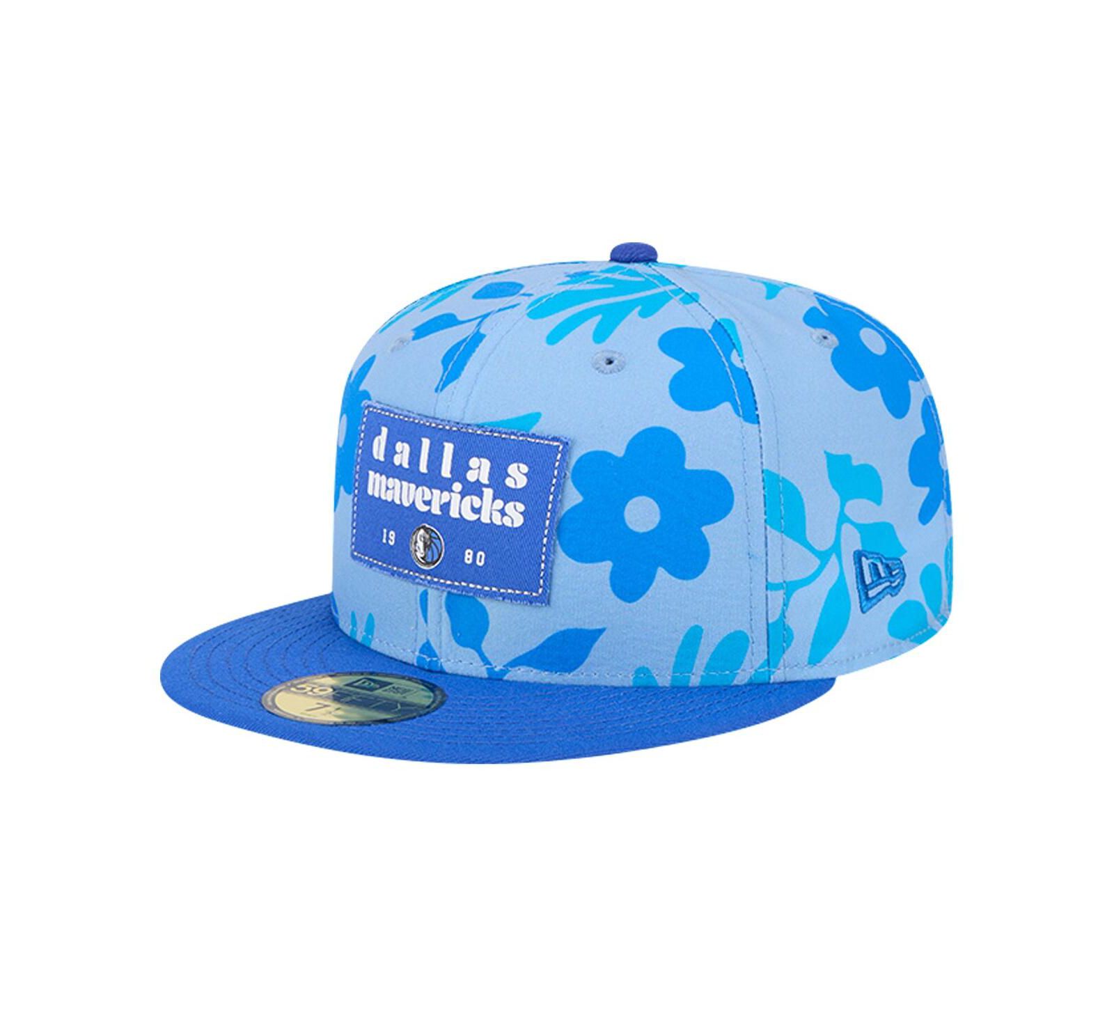 Мужская кепка New Era Blue Dallas Mavericks Palm Fronds 2-Tone 59FIFTY Fitted