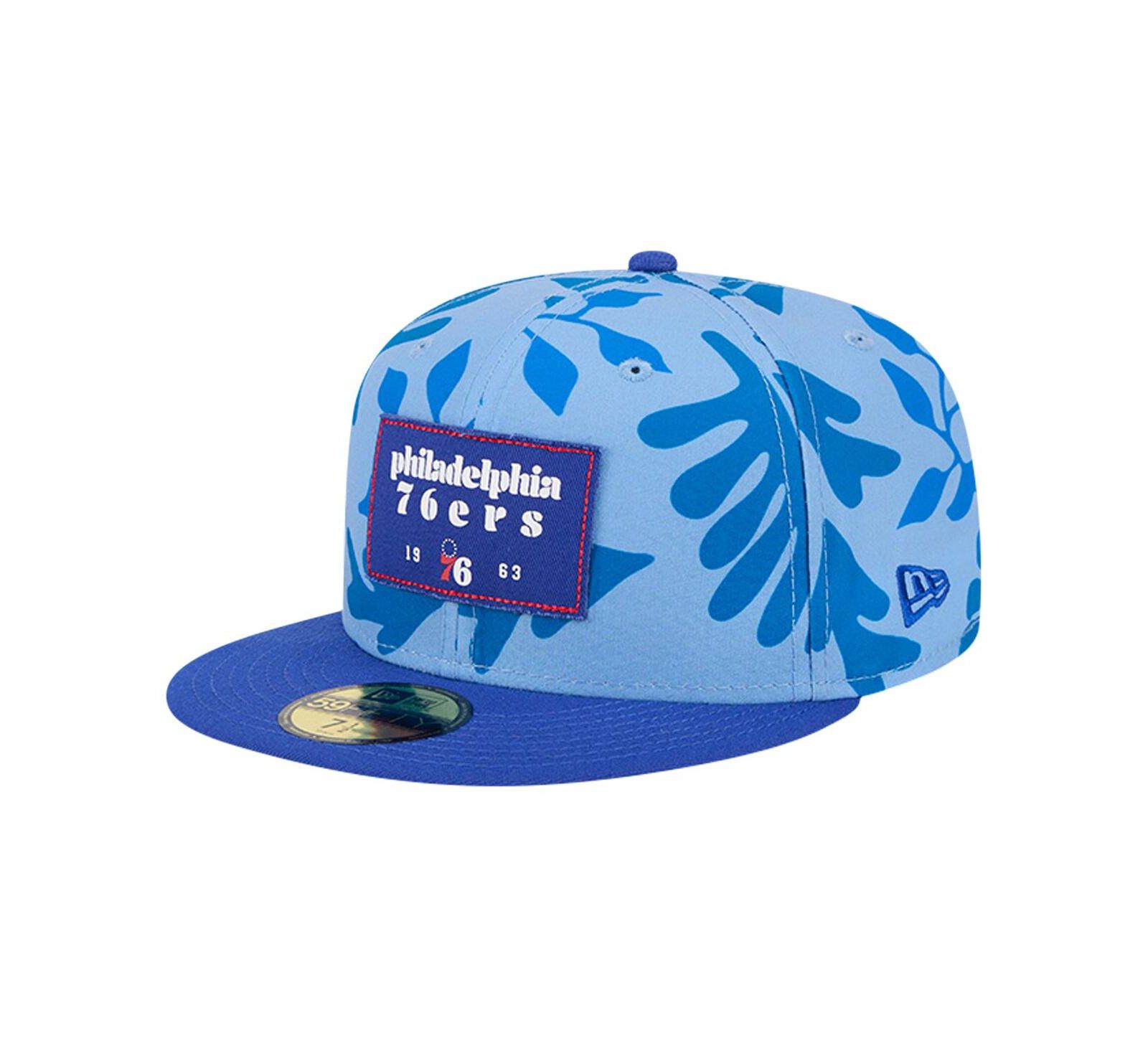 Мужская кепка New Era Philadelphia 76ers Palm Fronds 2-Tone 59FIFTY Fitted в цвете Royal