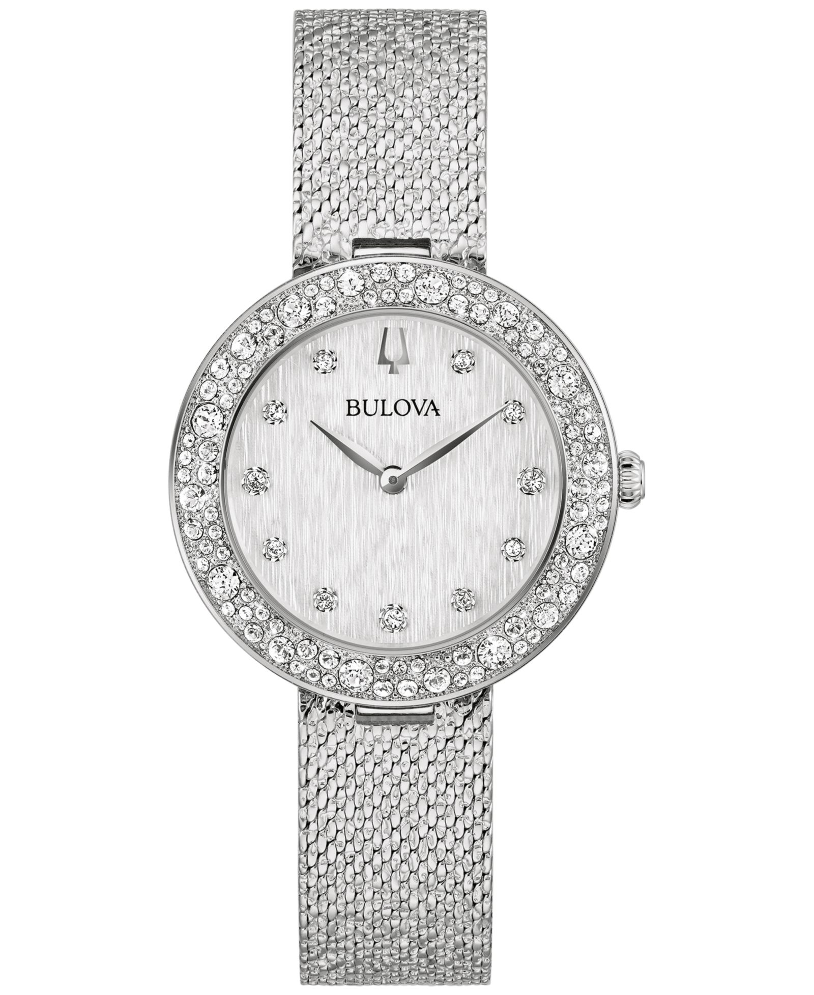 Женские часы Bulova Crystal Stainless Steel Mesh Bracelet 32mm