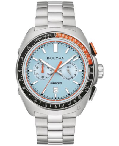 Bulova Men's Chronograph Racer Stainless Steel Bracelet Watch 42mm