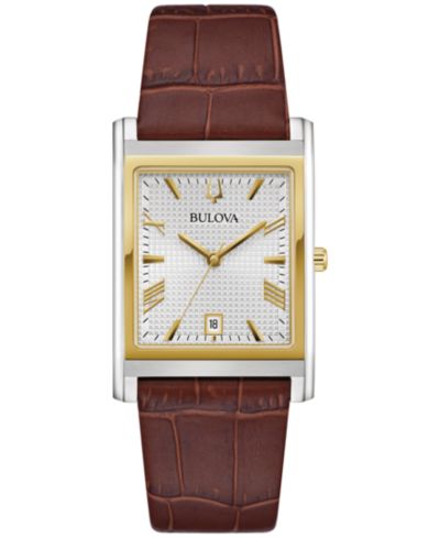 Мужские часы Bulova Sutton Brown Leather Strap 29mm