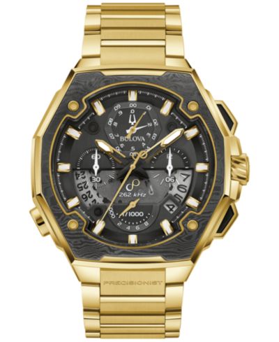 Мужские часы Bulova Chronograph Series X Precisionist, золотистая нержавеющая сталь, 45mm