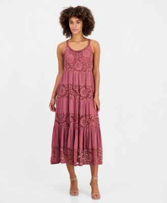 Женское платье Robbie Bee Women's Lace-Trim Maxi