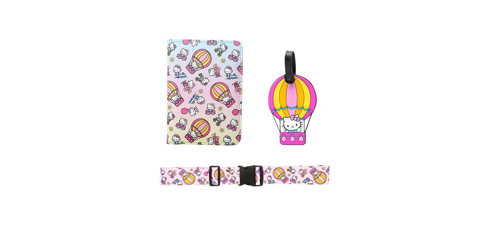 Sanrio Hello Kitty Passport Holder, Luggage Tag, Luggage Strap Gift Travel Set