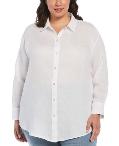 Женская рубашка Rafaella Plus Size 100% Linen Button-Down