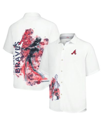 Мужская рубашка Tommy Bahama White Atlanta Braves Veracruz Ace Islanders с пуговицами