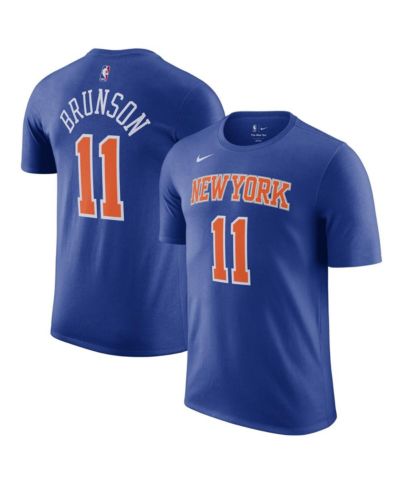 Nike Men's Jalen Brunson Blue New York Knicks Icon Edition Name & Number T-Shirt