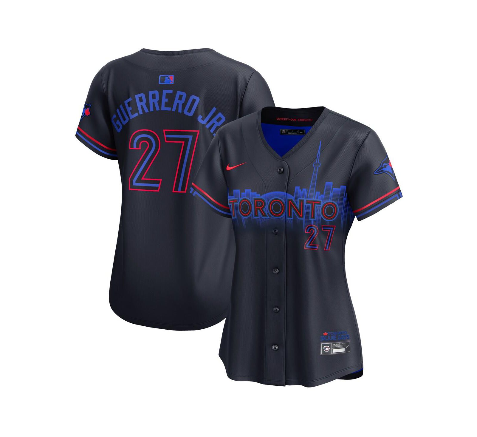 Nike Женская джерси Nike Vladimir Guerrero Jr. Toronto Blue Jays 2024 City Connect Limited