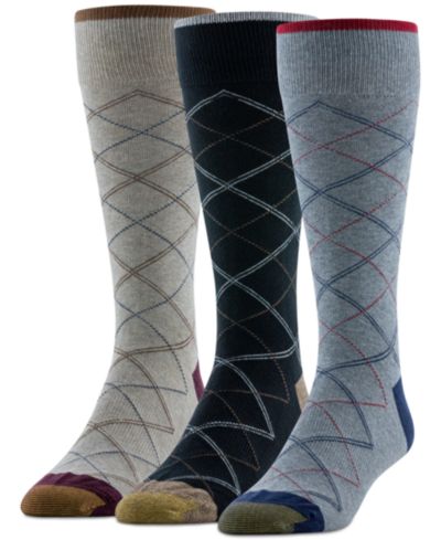 Мужские носки Gold Toe Diamond Plaid Crew, 3 пары