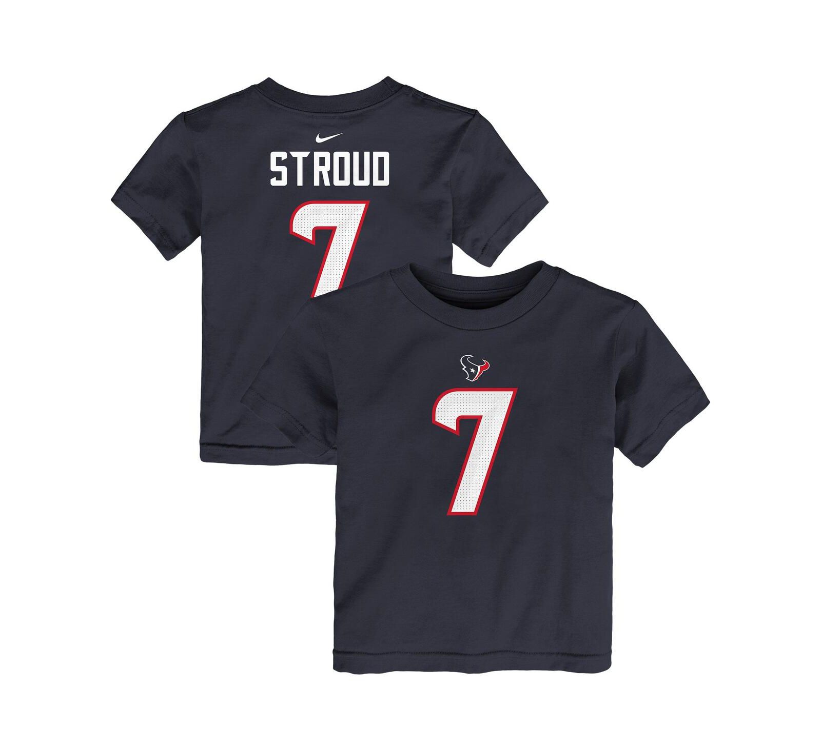 Детская футболка Nike C.J. Stroud Navy Houston Texans Player Name & Number