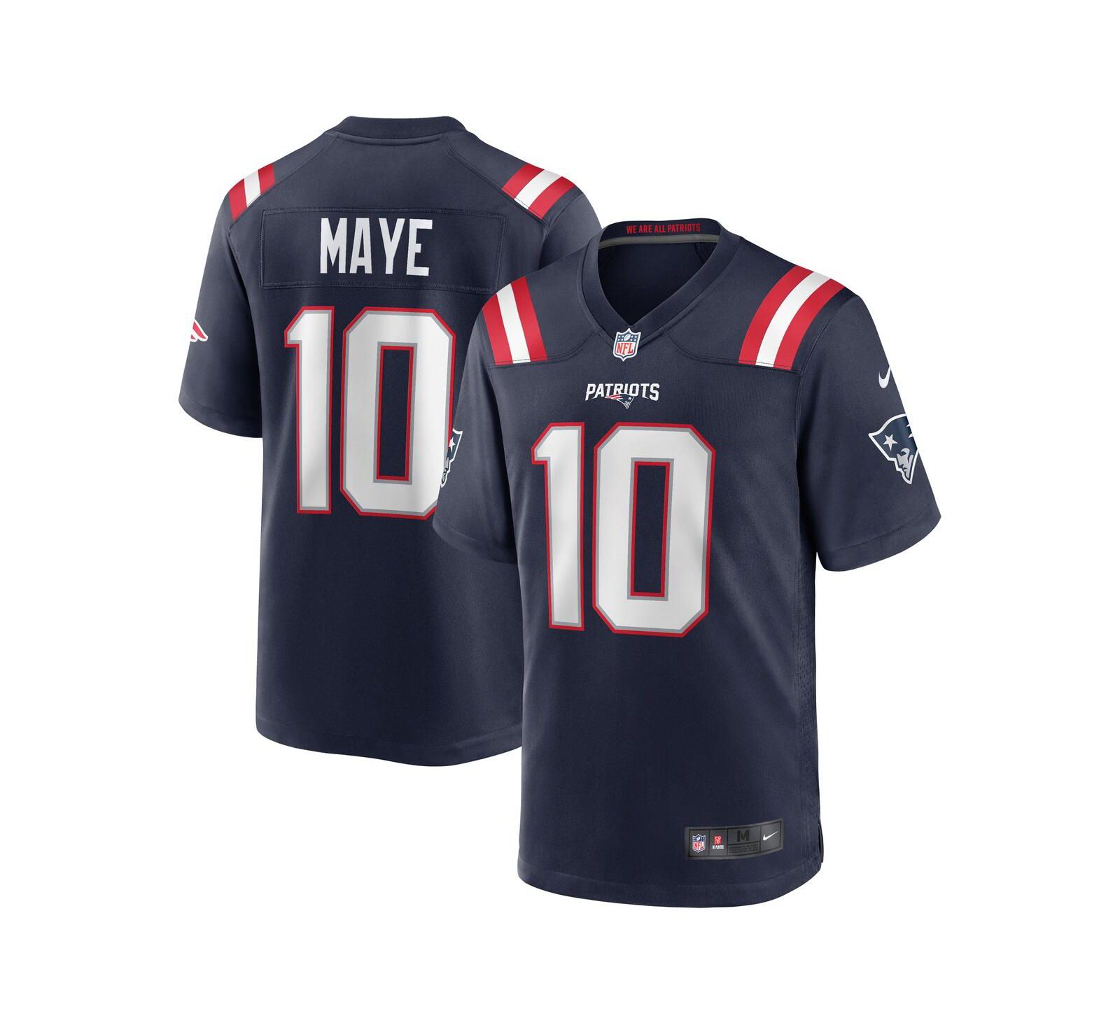 Мужская игровая джерси Nike Drake Maye New England Patriots 2024 NFL Draft