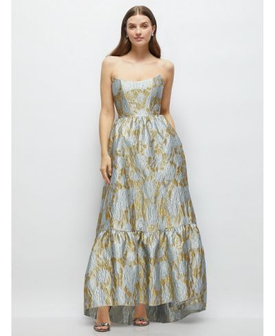 Dessy Collection Женское платье Brocade High-Low с воротником Cat-Eye