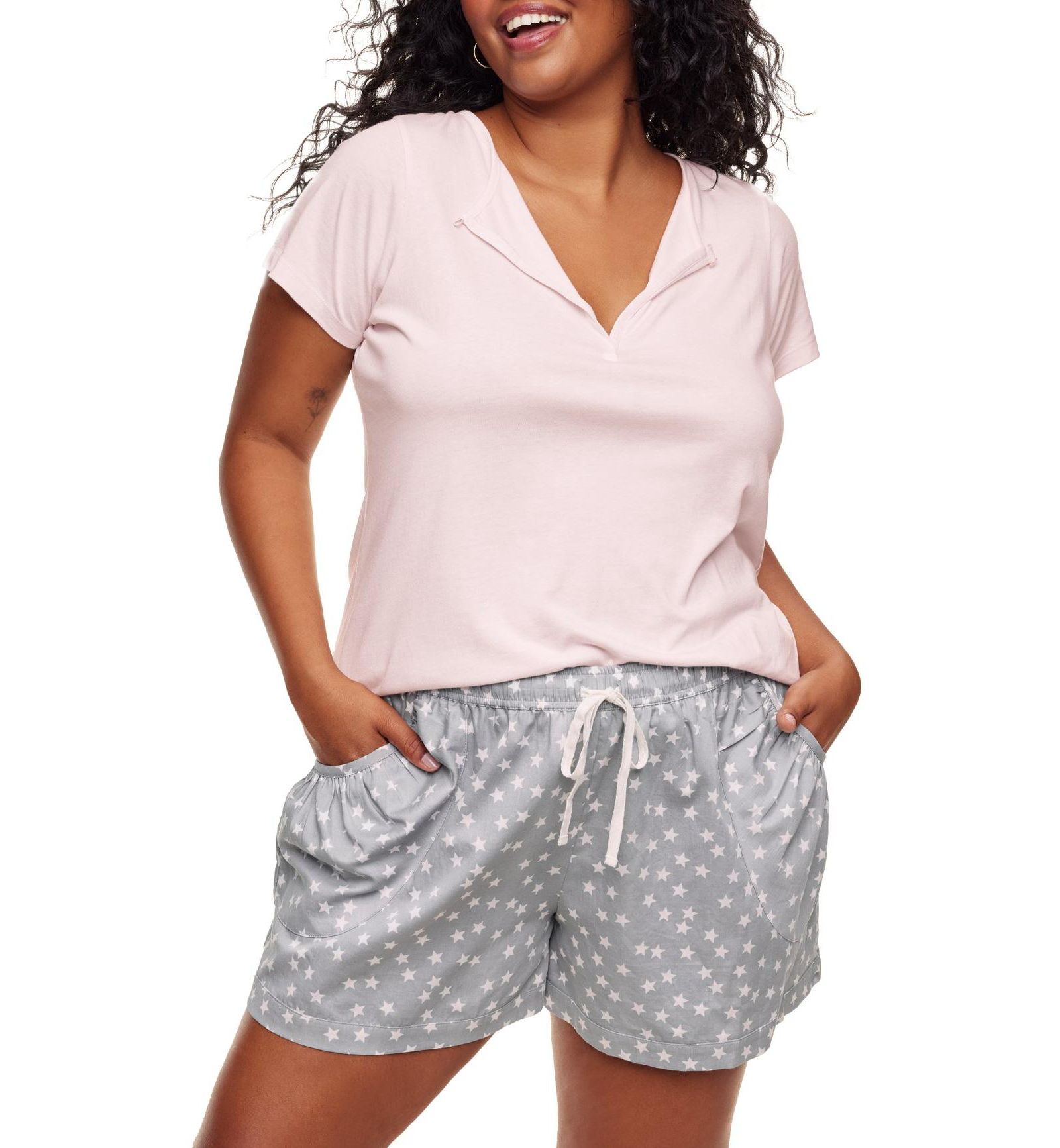 Adore Me Plus Size Jacquelyn Pajama T-shirt And Short Set