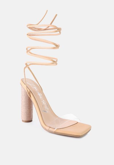 Женские босоножки London Rag Scansta Lace Up Rhinestone Embellished Heel