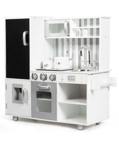 Sugift Wooden Pretend Play Kitchen with Simulated Sound, Ages 3+