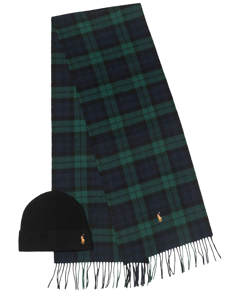 Polo Ralph Lauren Мужской набор шарф и шапка Holiday Plaid, 2 шт.