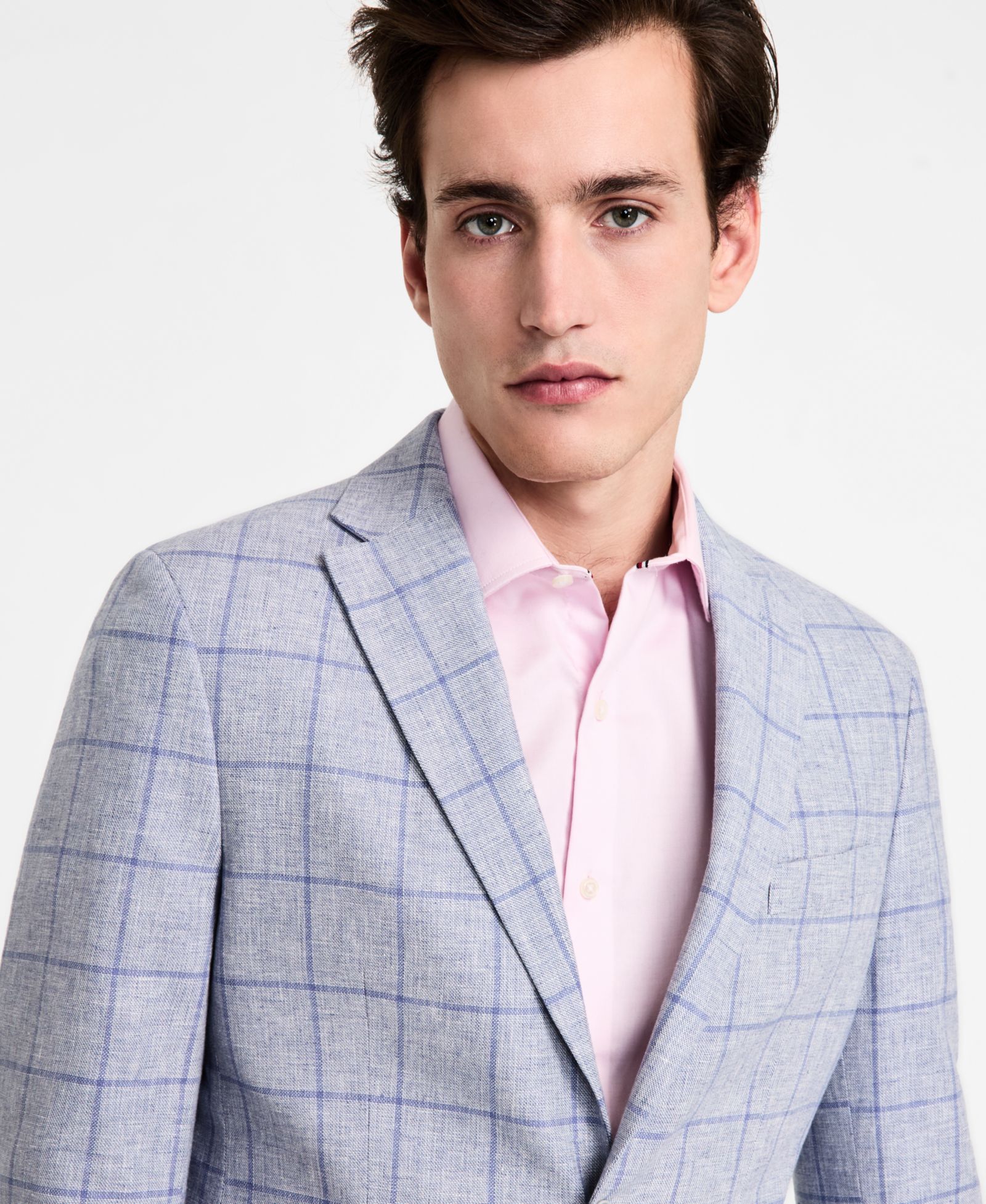 Мужской спортивный пиджак Tommy Hilfiger Modern-Fit Linen-Blend Windowpane