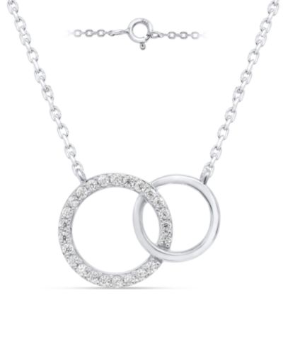 Ожерелье Macy's Diamond Interlocking Rings 18" (1/6 ct. t.w.) из стерлингового серебра