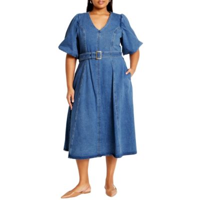 CITY CHIC Women's Denim Delilah Midi Dress