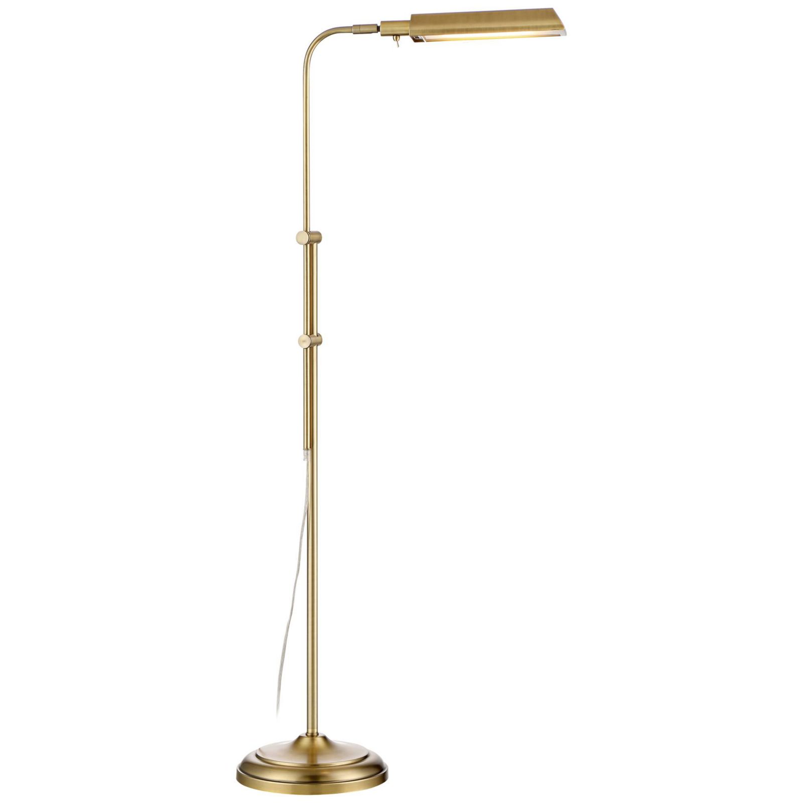 360 Lighting 57" Tall Plated Aged Brass Culver Traditional Pharmacy Floor Lamp with LED Adjustable Metal Shade