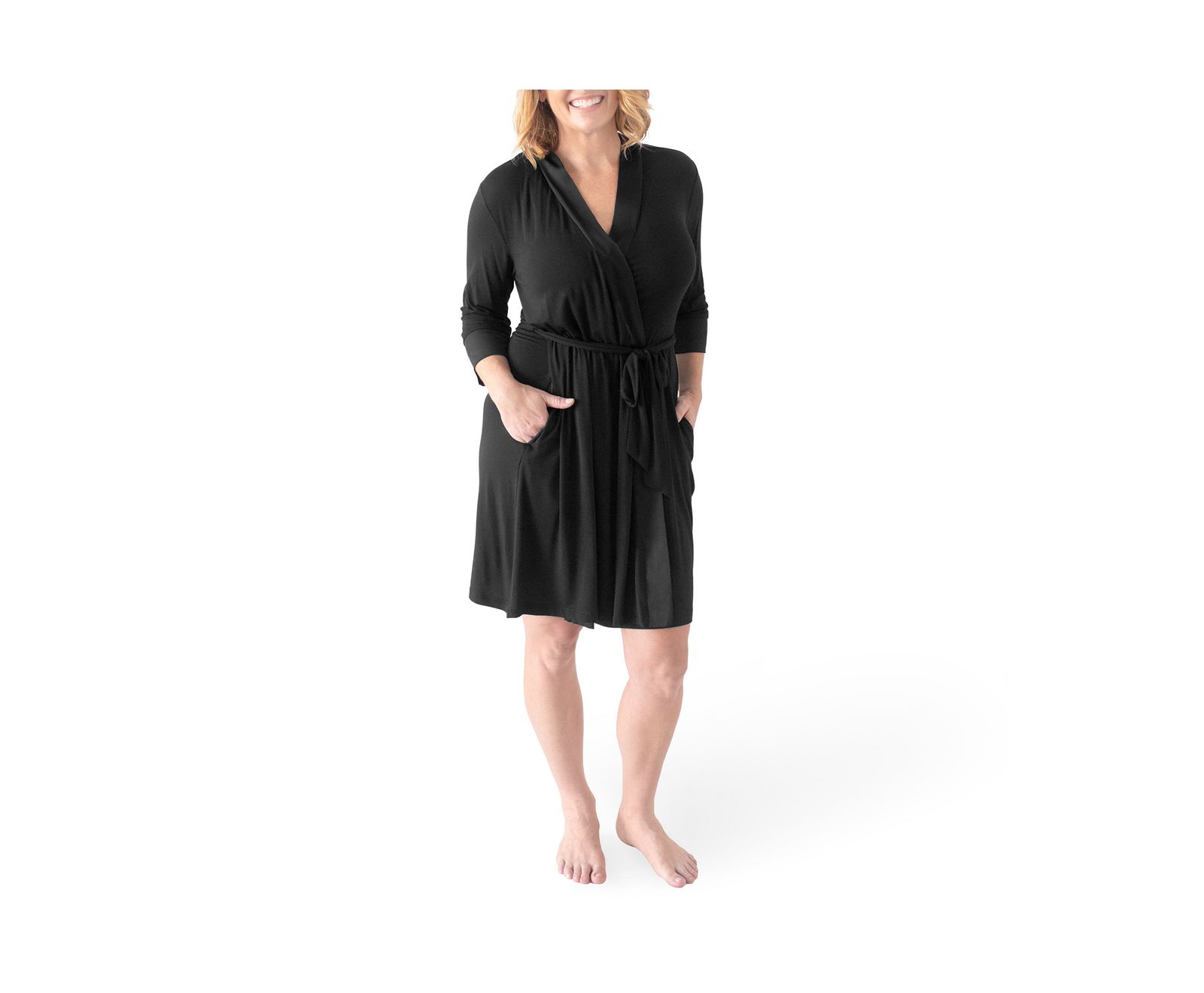 Kindred Bravely Maternity Emmaline Postpartum Robe - two belt positions