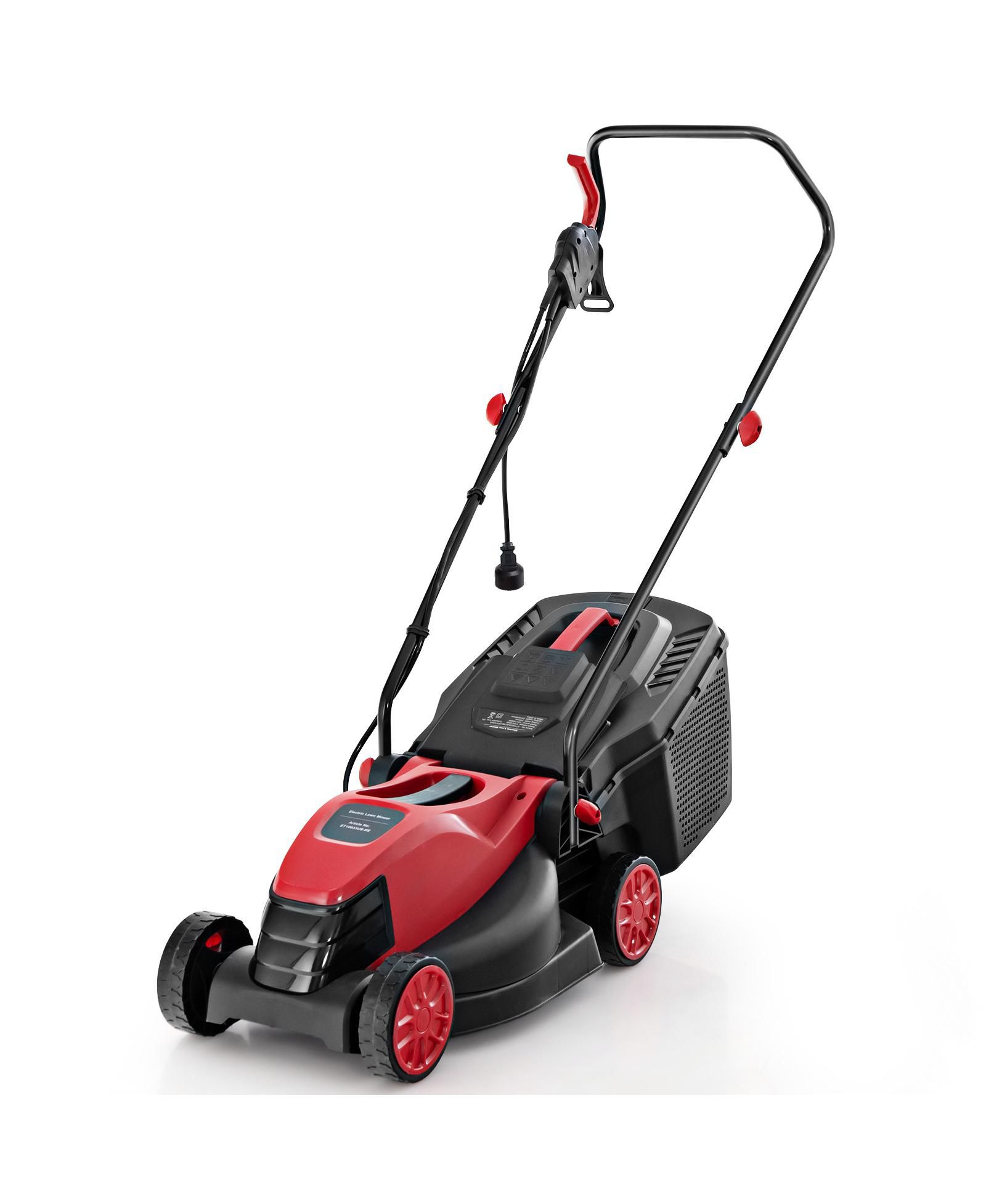 Электрическая газонокосилка Costway Walk-Behind с контейнером