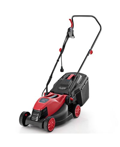 Costway Electric Corded Lawn Mower Walk-Behind Lawnmower with Collection Box