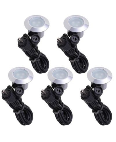 Yescom 5pc Deck Garden Malls Landscape Low Voltage Waterproof Warm White LED Lights