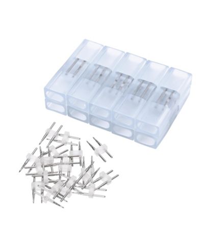 DELight 10 Pieces 2 Wire Splice Connector I Shape for DELight Warm White LED Neon Rope Light DSL001