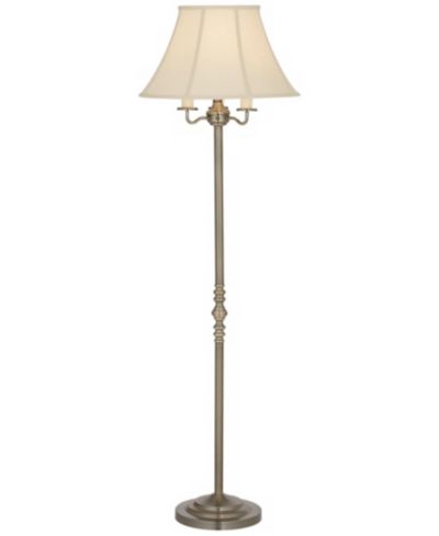 Regency Hill Напольный торшер Montebello Vintage Retro, Antique Brass Metal, Soft Tan Bell Shade