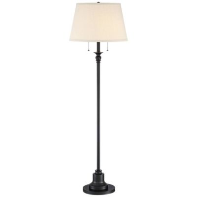 360 Lighting напольный торшер Spenser 58" Oiled Bronze Metal Rustic Farmhouse с льняным абажуром Empire