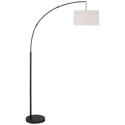 360 Lighting 72" Tall Metal Cora Modern Arc Floor Lamp Standing with Linen Drum Shade Decor