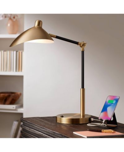 Настольная лампа 360 Lighting Colborne Modern Mid Century, Antique Brass Black с USB LED