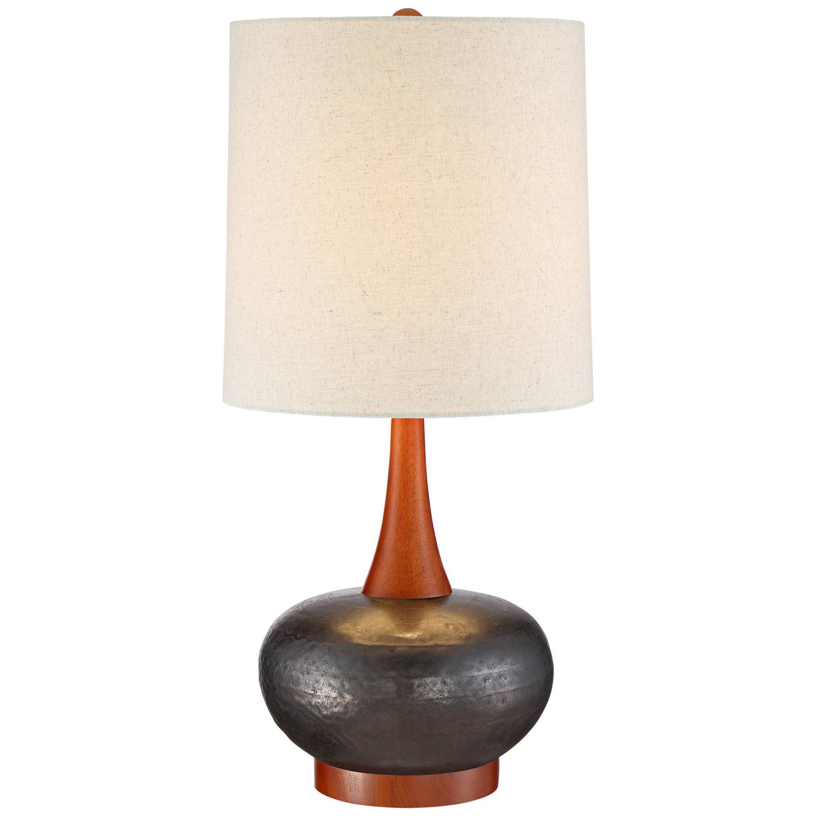 360 Lighting Современная настольная лампа Andi Mid Century, 24 1/2" High, коричневая керамика и светлое дерево