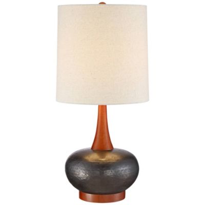 360 Lighting Современная настольная лампа Andi Mid Century, 24 1/2" High, коричневая керамика и светлое дерево