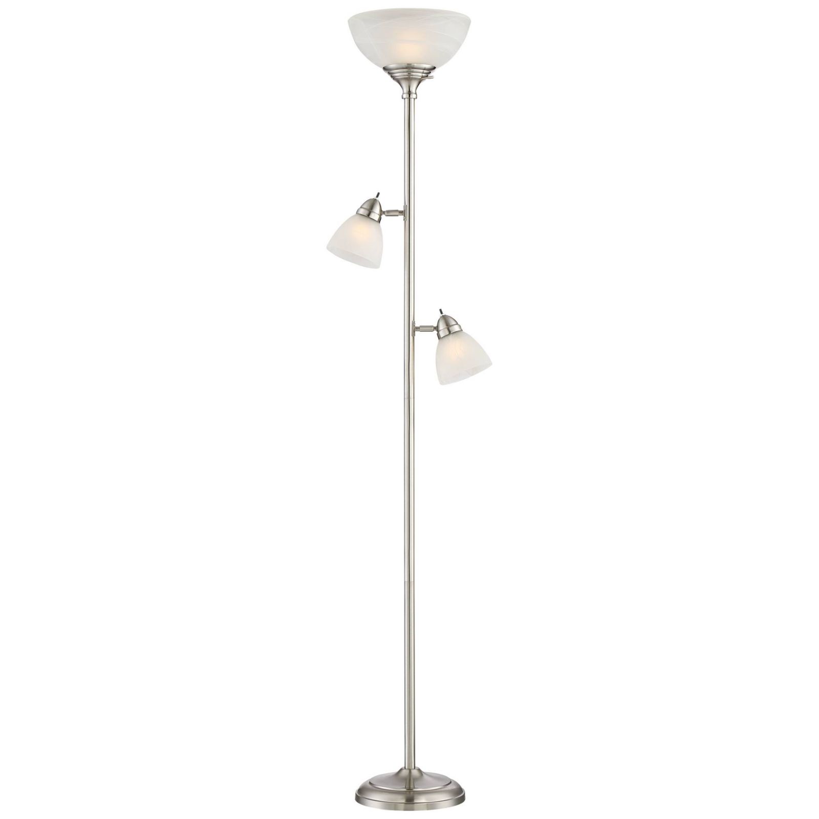 Напольный торшер 360 Lighting 72" Tall Brushed Nickel Ellery Modern Torchiere с матовым стеклом
