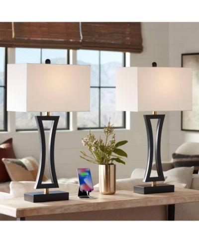 Набор из 2 настольных ламп 360 Lighting Roxie с USB-портом