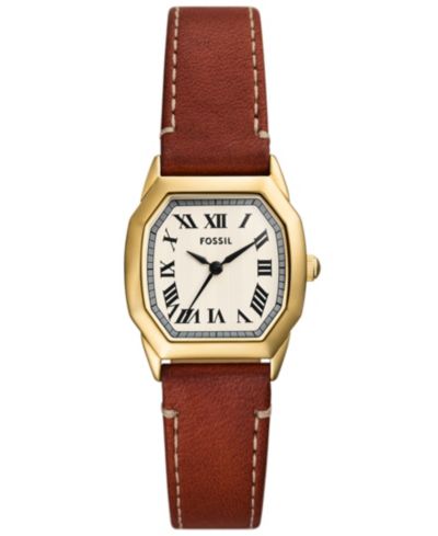 Женские часы Fossil Harlow Three-Hand Medium Brown Leather 27mm
