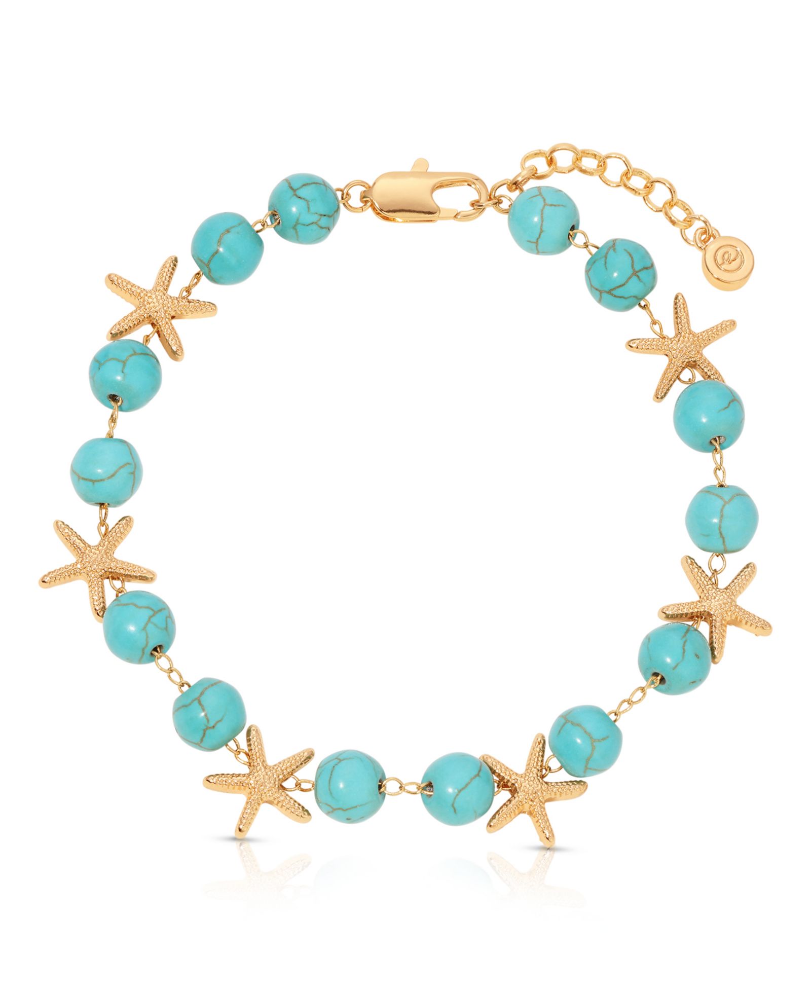 ETTIKA Starfish and Turquoise Linked Anklet