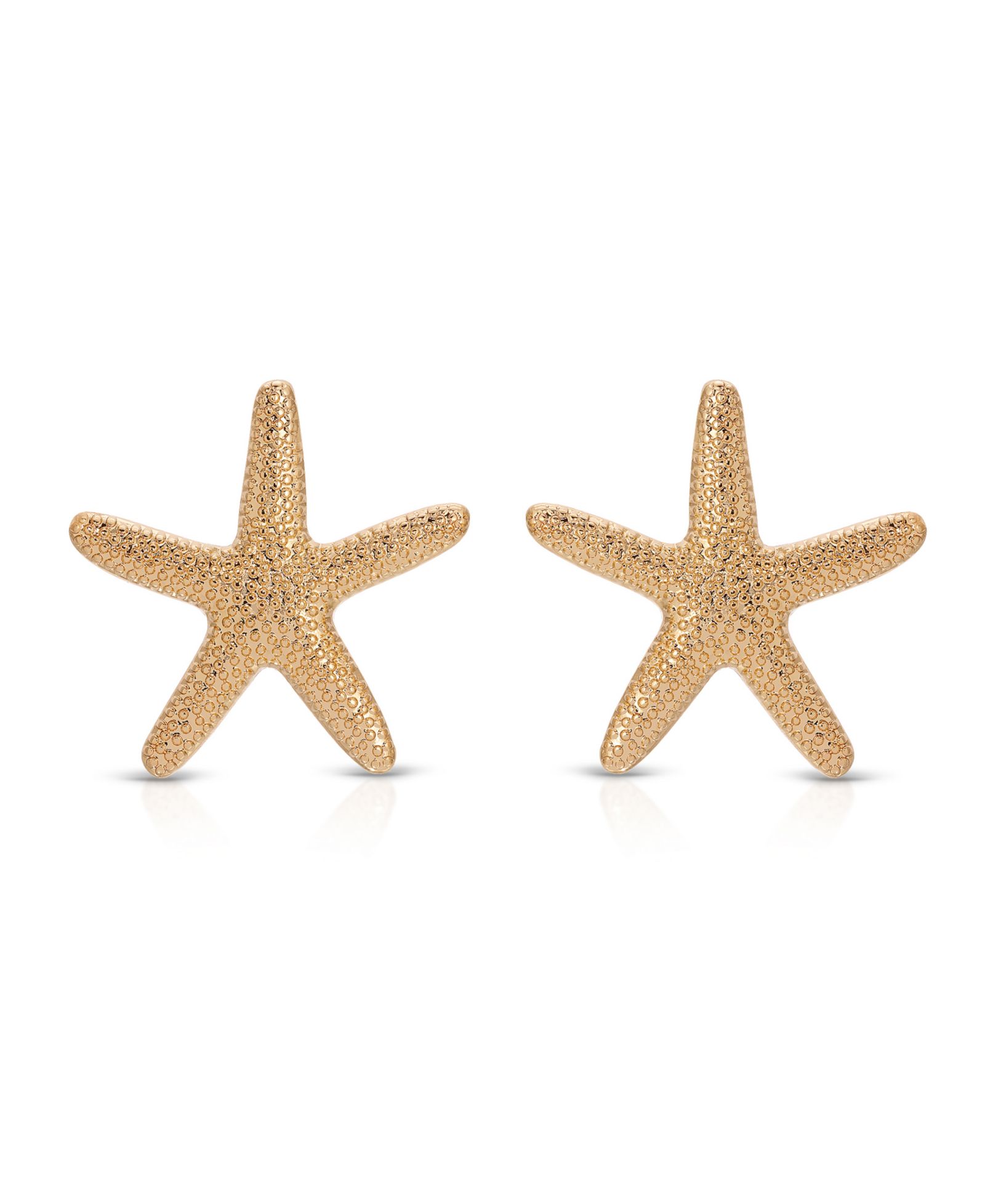 ETTIKA серьги-гвоздики Starfish, позолота 18k, крупные