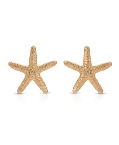 ETTIKA серьги-гвоздики Starfish, позолота 18k, крупные