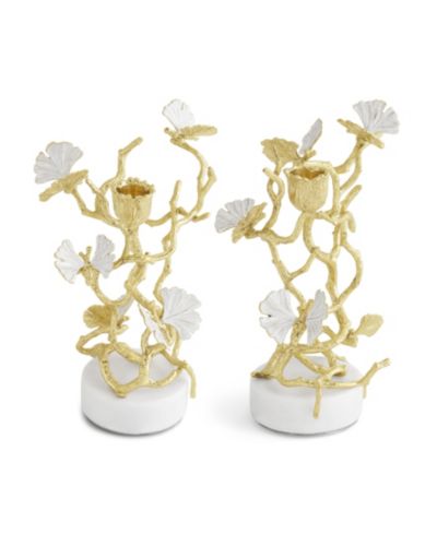 Подсвечники Michael Aram Butterfly Ginkgo Gold, набор из 2 шт