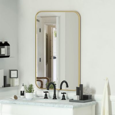 Настенное зеркало HOMLUX 24"x36" с золотой алюминиевой рамой